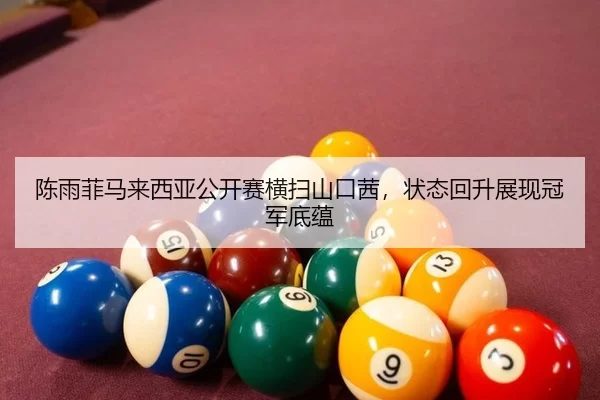 陈雨菲马来西亚公开赛横扫山口茜，状态回升展现冠军底蕴